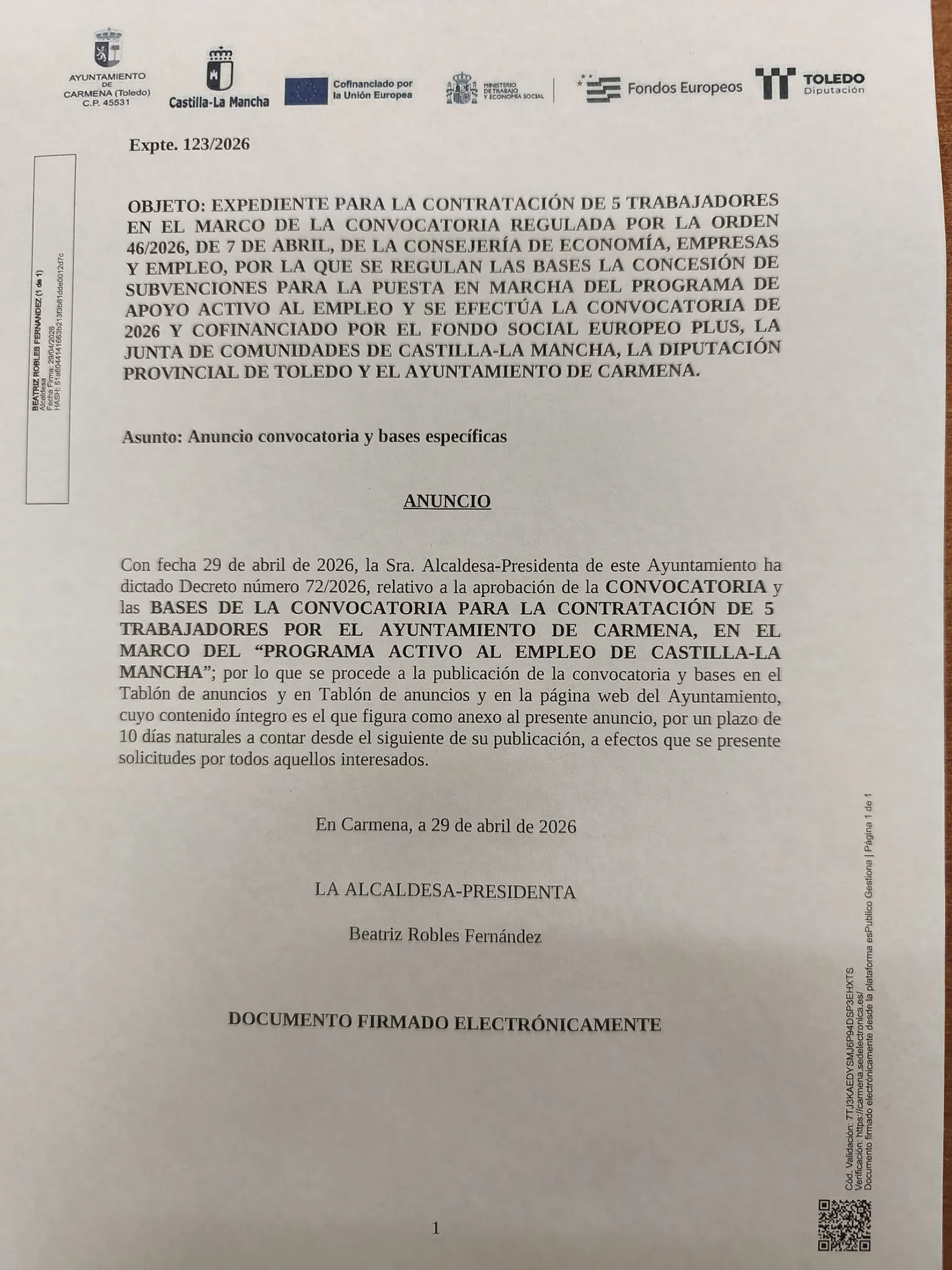 carmena bolsa empleo 1