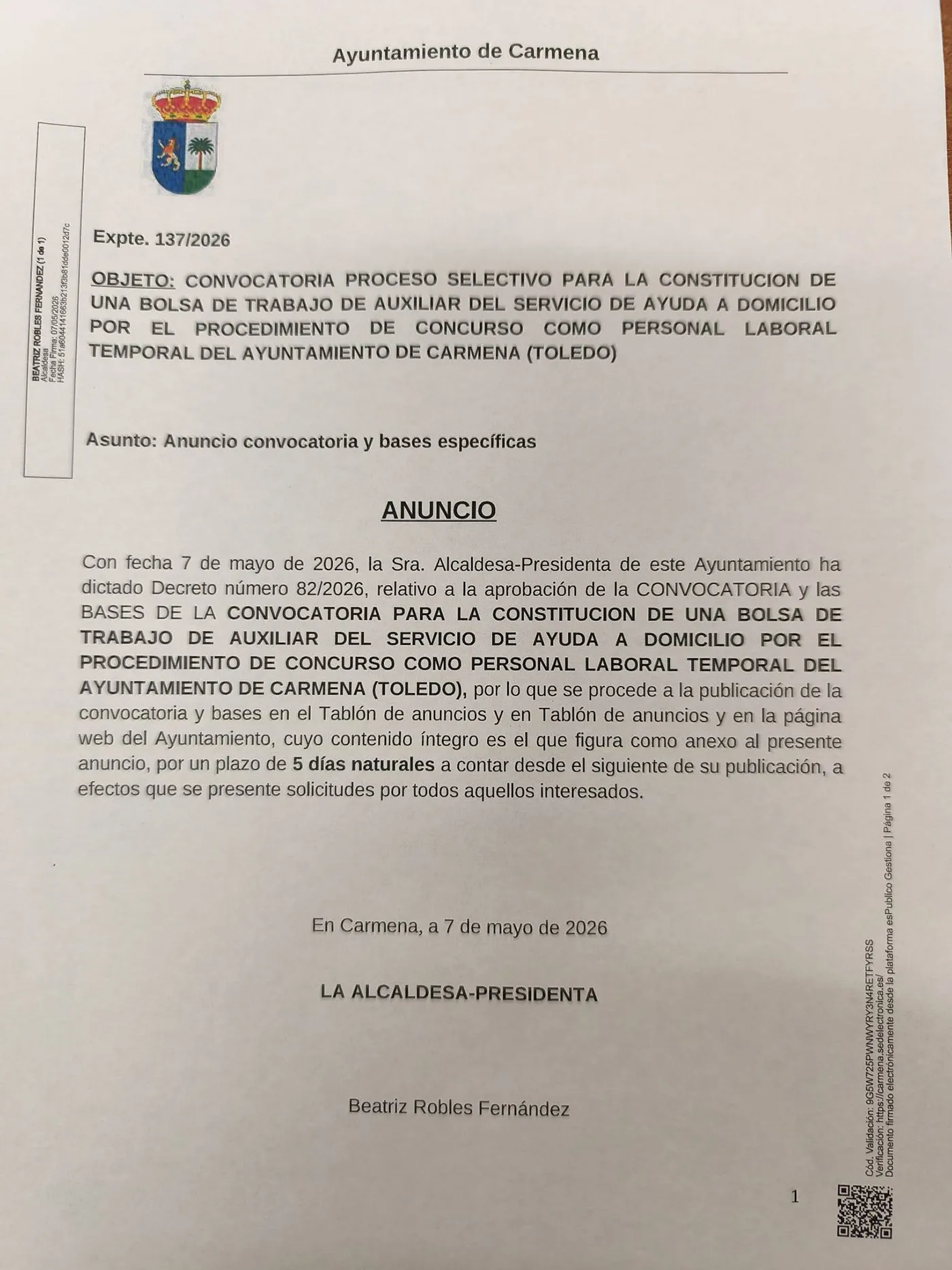 carmena bolsa empleo 2