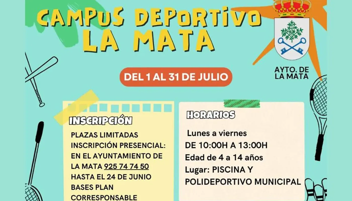 El Campus Deportivo de La Mata ofrecerá actividades deportivas y de ocio durante todo el mes de julio.