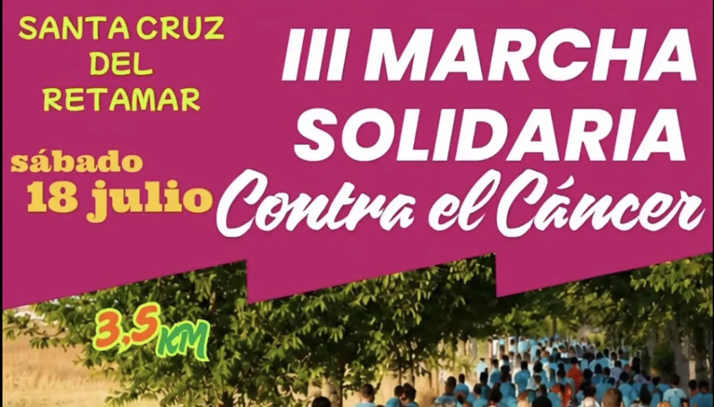 Cartel de la III Marcha Solidaria contra el Cáncer de Santa Cruz del Retamar.