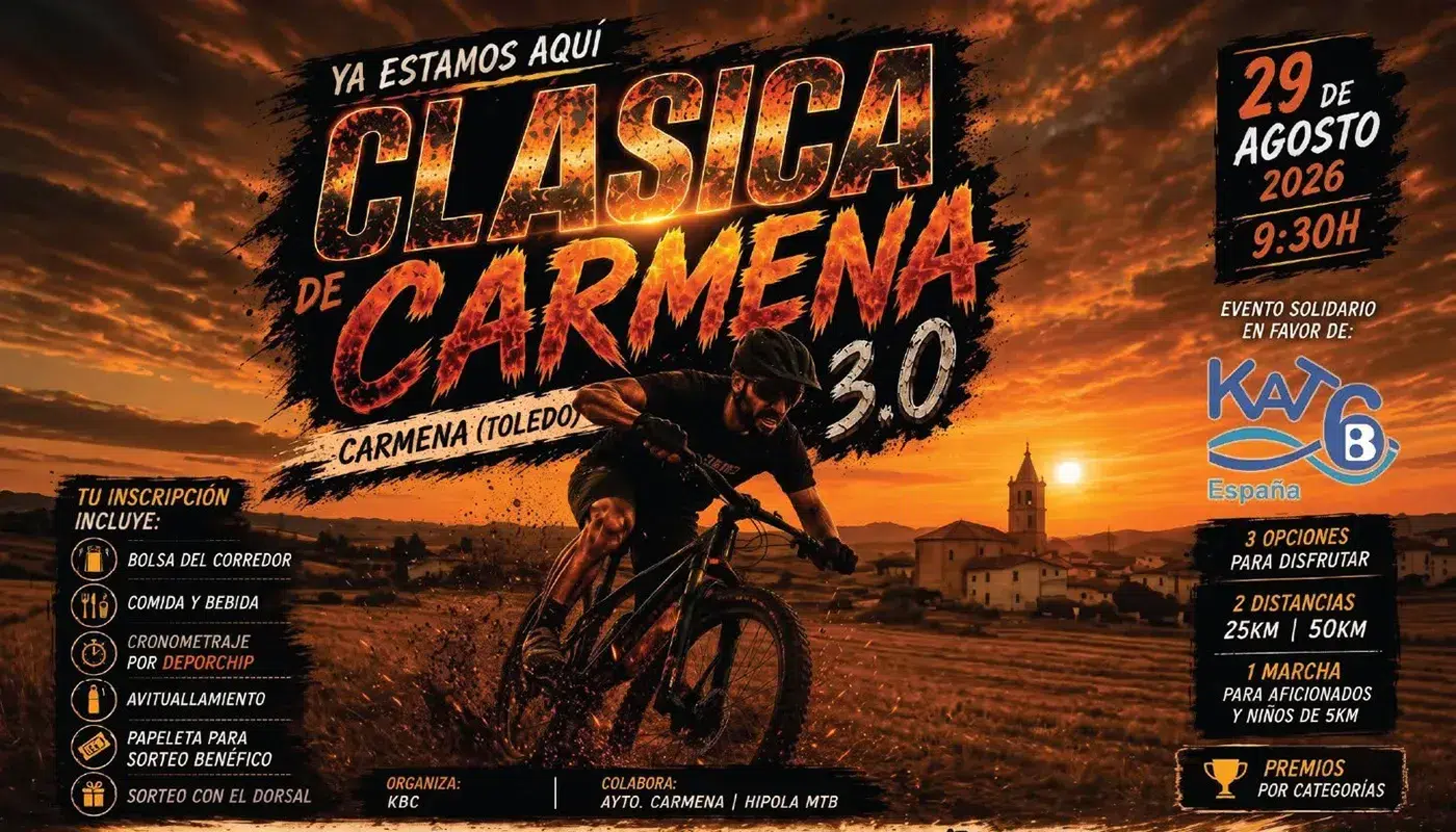 cartel de la Clásica MTB de Carmena 3.0 a beneficio de KAT6B España.